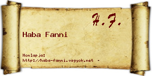Haba Fanni névjegykártya